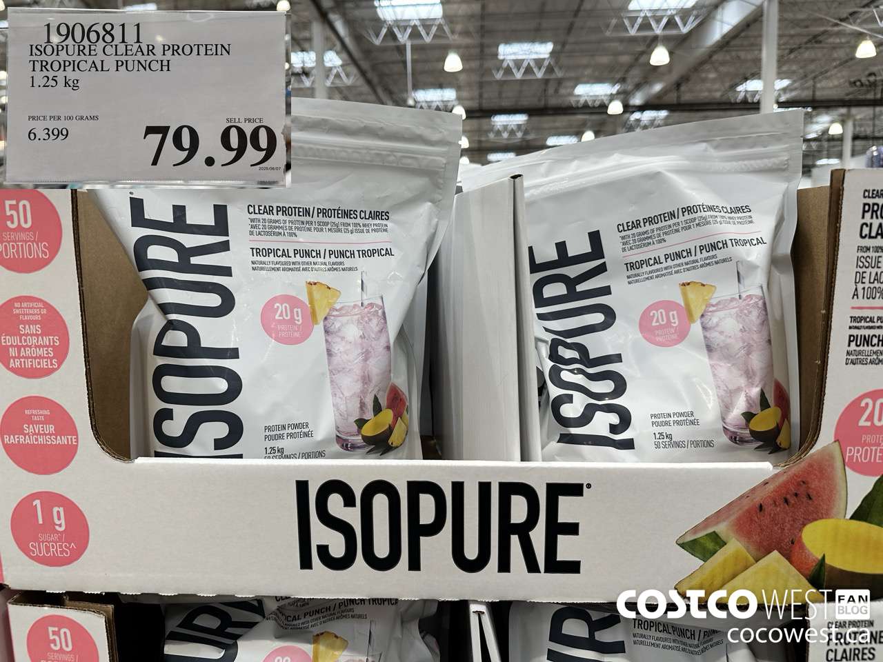 1906811 ISOPURE CLEAR PROTEIN TROPICAL PUNCH 1.25KG $79.99
