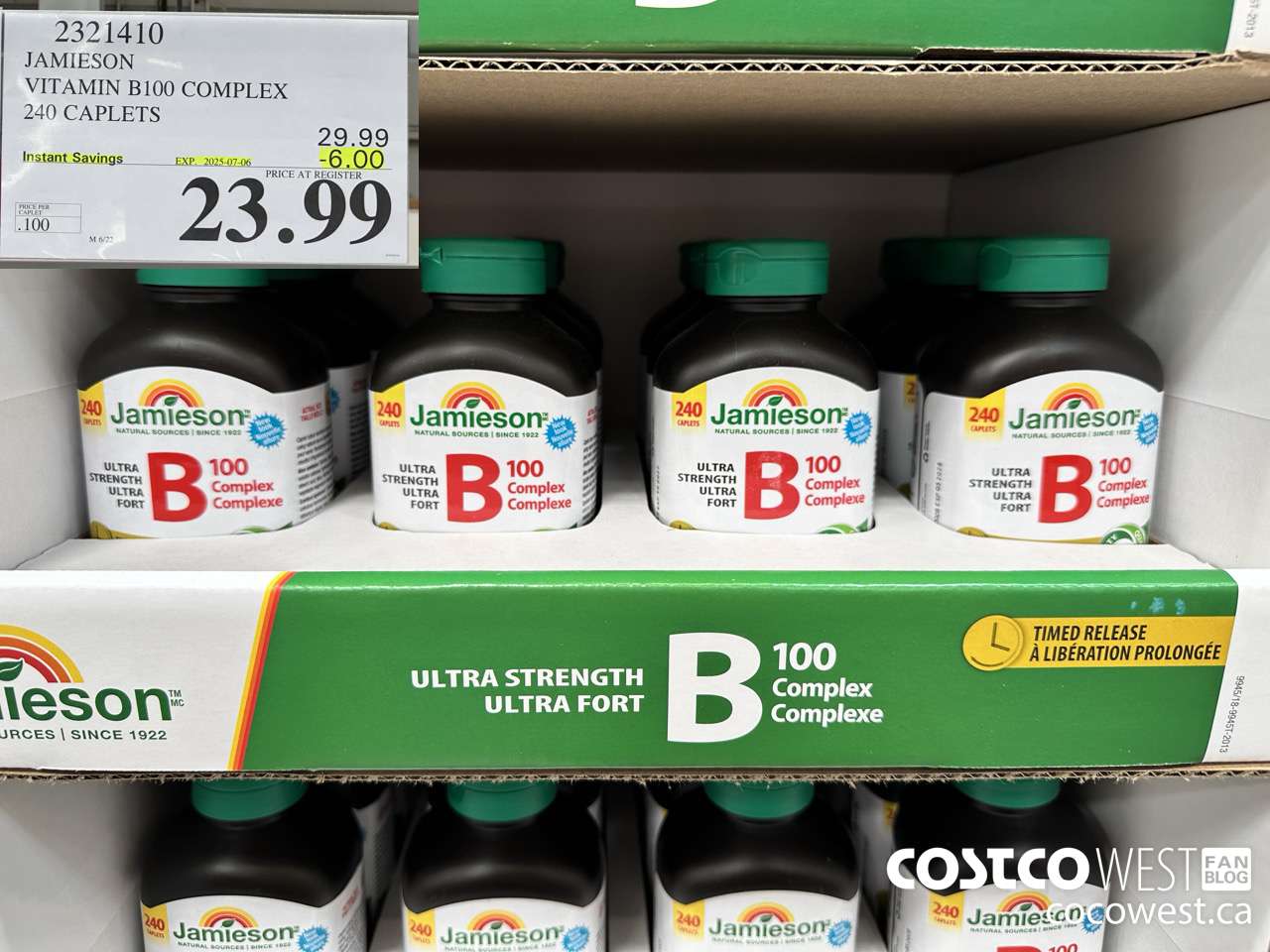 2321410 JAMIESON VITAMIN B100 COMPLEX 240 CAPLETS ($6.00 INSTANT SAVINGS EXPIRES ON 2025-07-06) $23.99