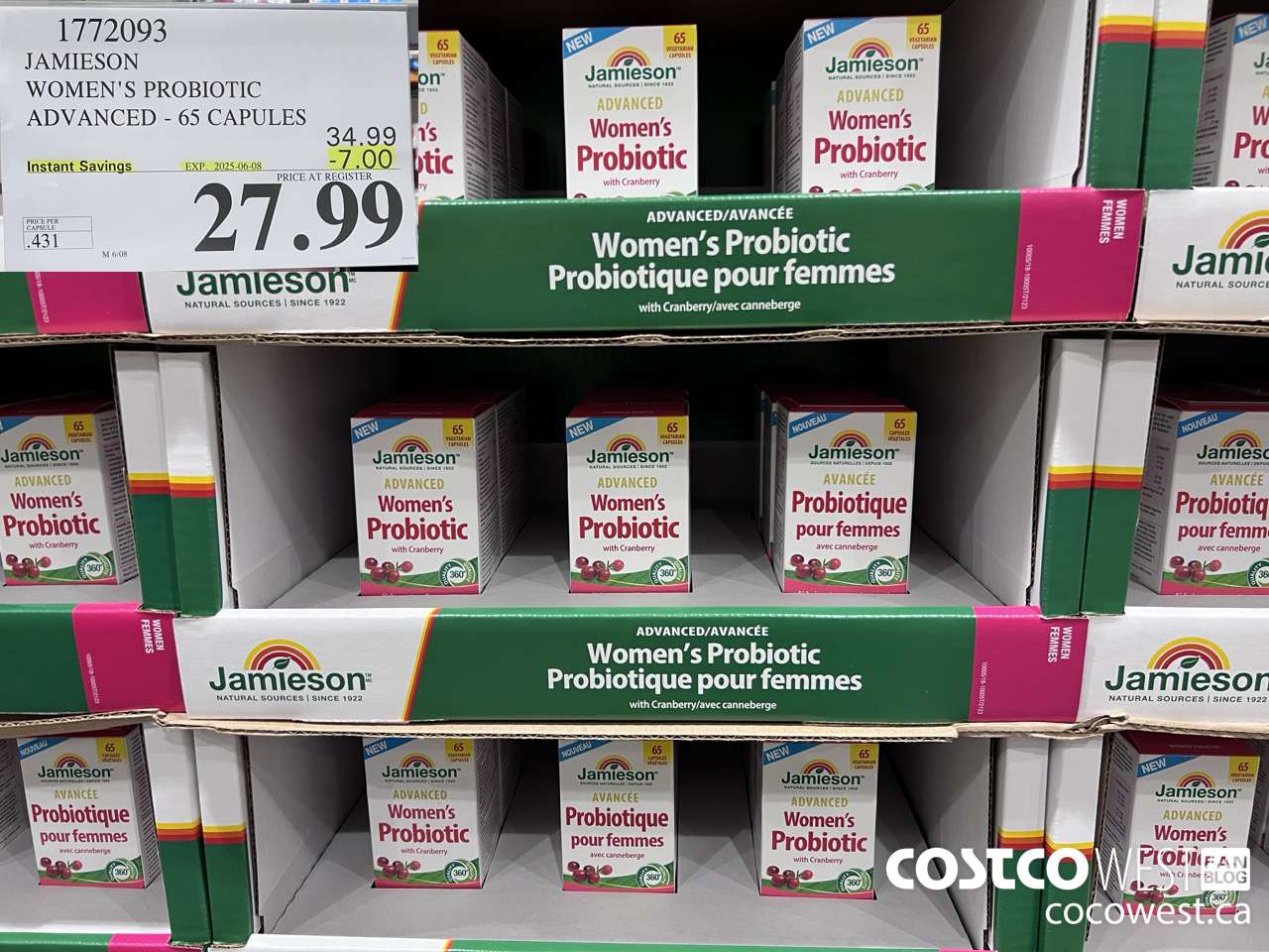 1772093 JAMIESON WOMEN'S PROBIOTIC ADVANCED - 65 CAPS ($7.00 INSTANT SAVINGS EXPIRES ON 2025-06-08) $27.99