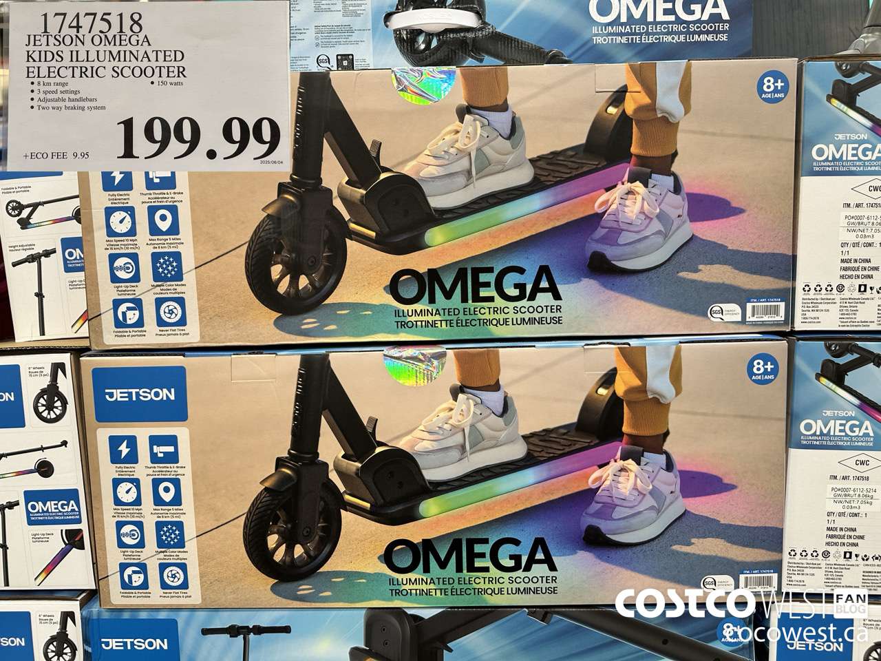 1747518 JETSON OMEGA KIDS ILLUMINATED ELECTRIC SCOOTER $199.99