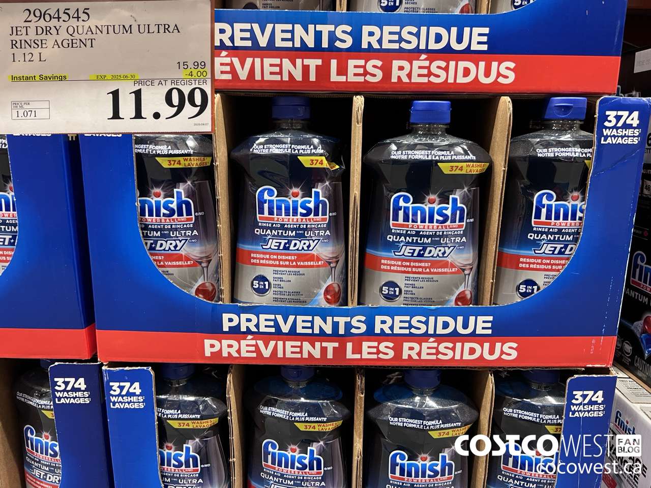 2964545 JET DRY QUANTUM ULTRA RINSE AGENT 1.12L ($4.00 INSTANT SAVINGS EXPIRES ON 2025-06-30) $11.99