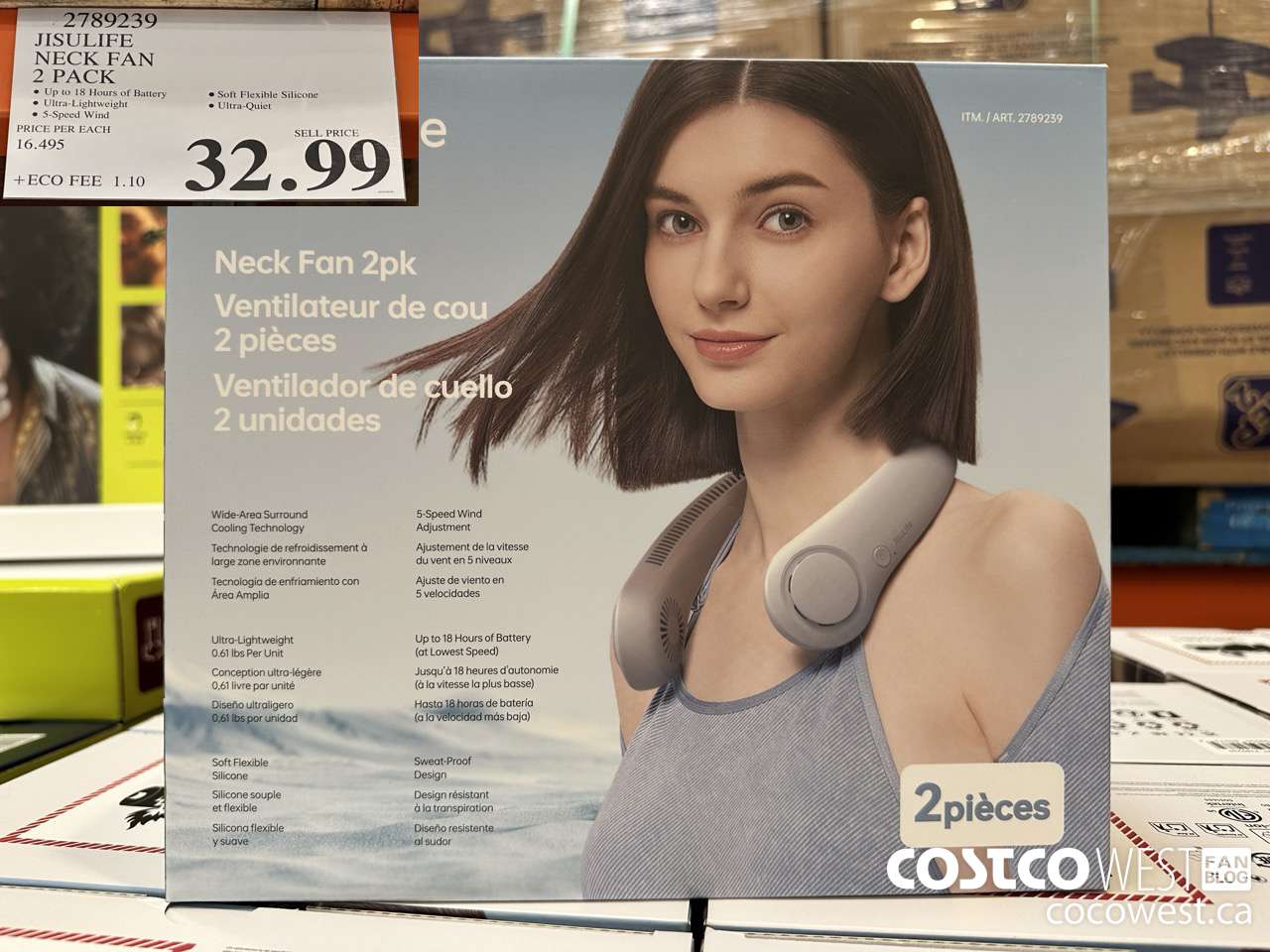 2789239 JISULIFE NECK FAN 2 PACK $32.99