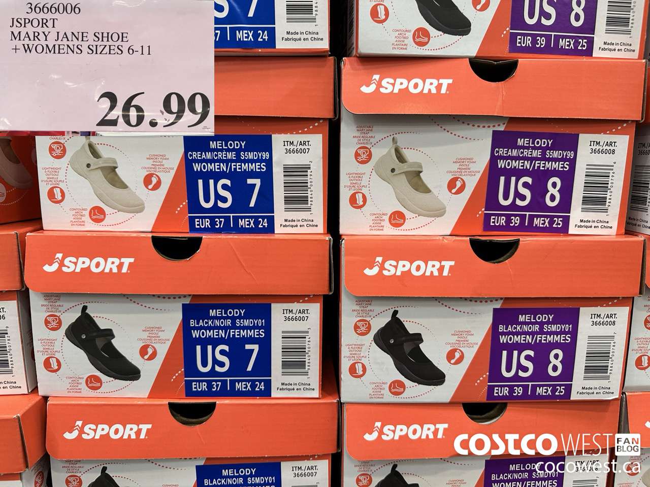 3666006 JSPORT MARY JANE SHOE WOMENS SIZES 6-11 $26.99