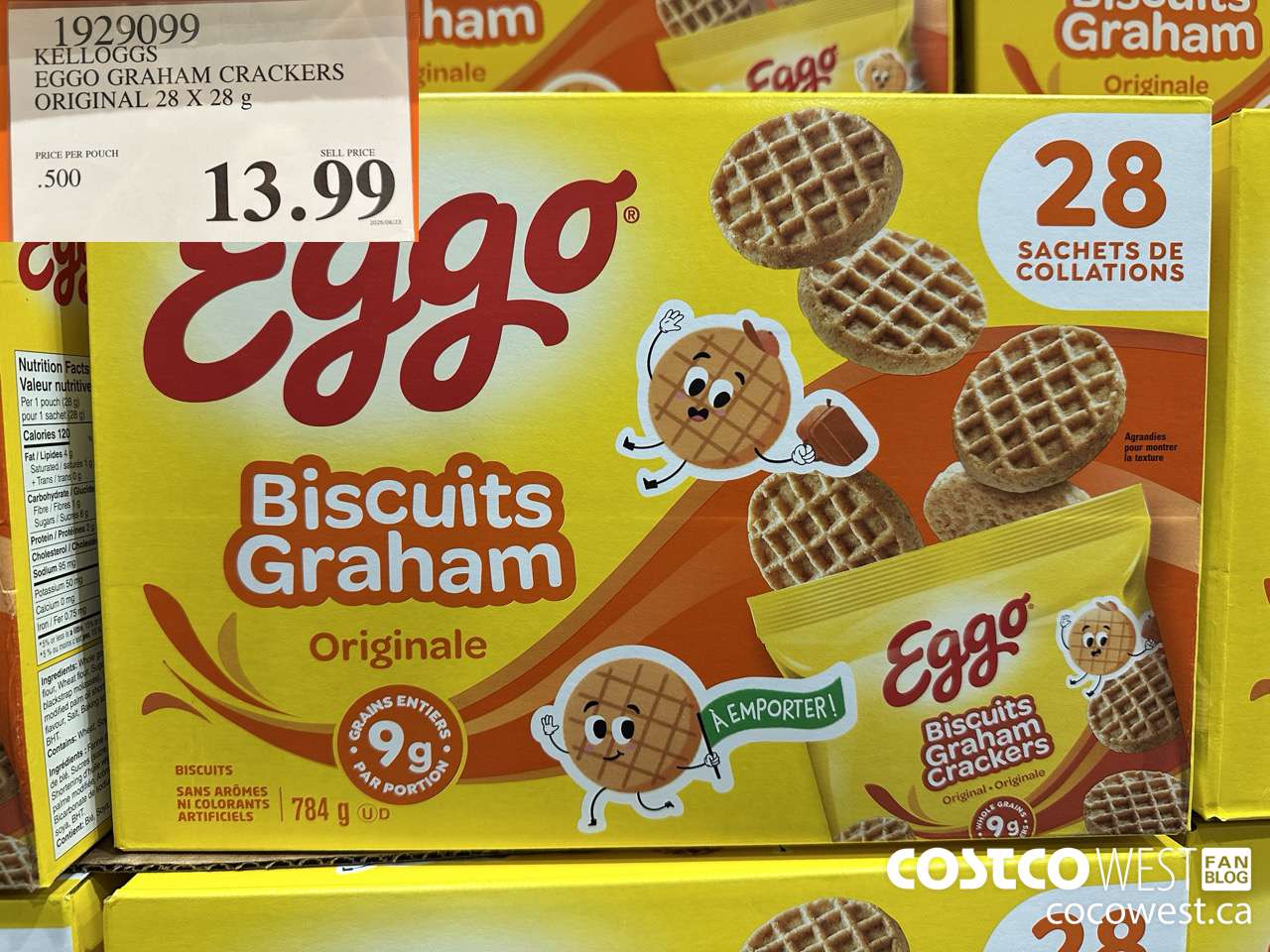 1929099 KELLOGGS EGGO GRAHAM CRACKERS ORIGINAL 28 X 28G $13.99