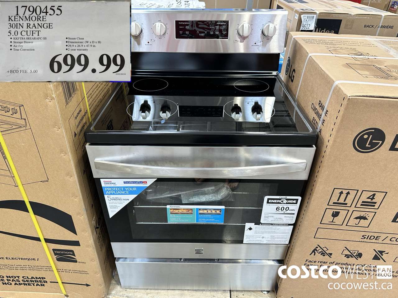 1790455 KENMORE 30IN RANGE 5.0 CUFT $699.99