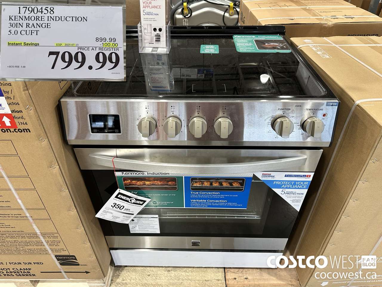 1790458 KENMORE INDUCTION 30IN RANGE 5.0 CUFT ($100.00 INSTANT SAVINGS EXPIRES ON 2025-07-13) $799.99