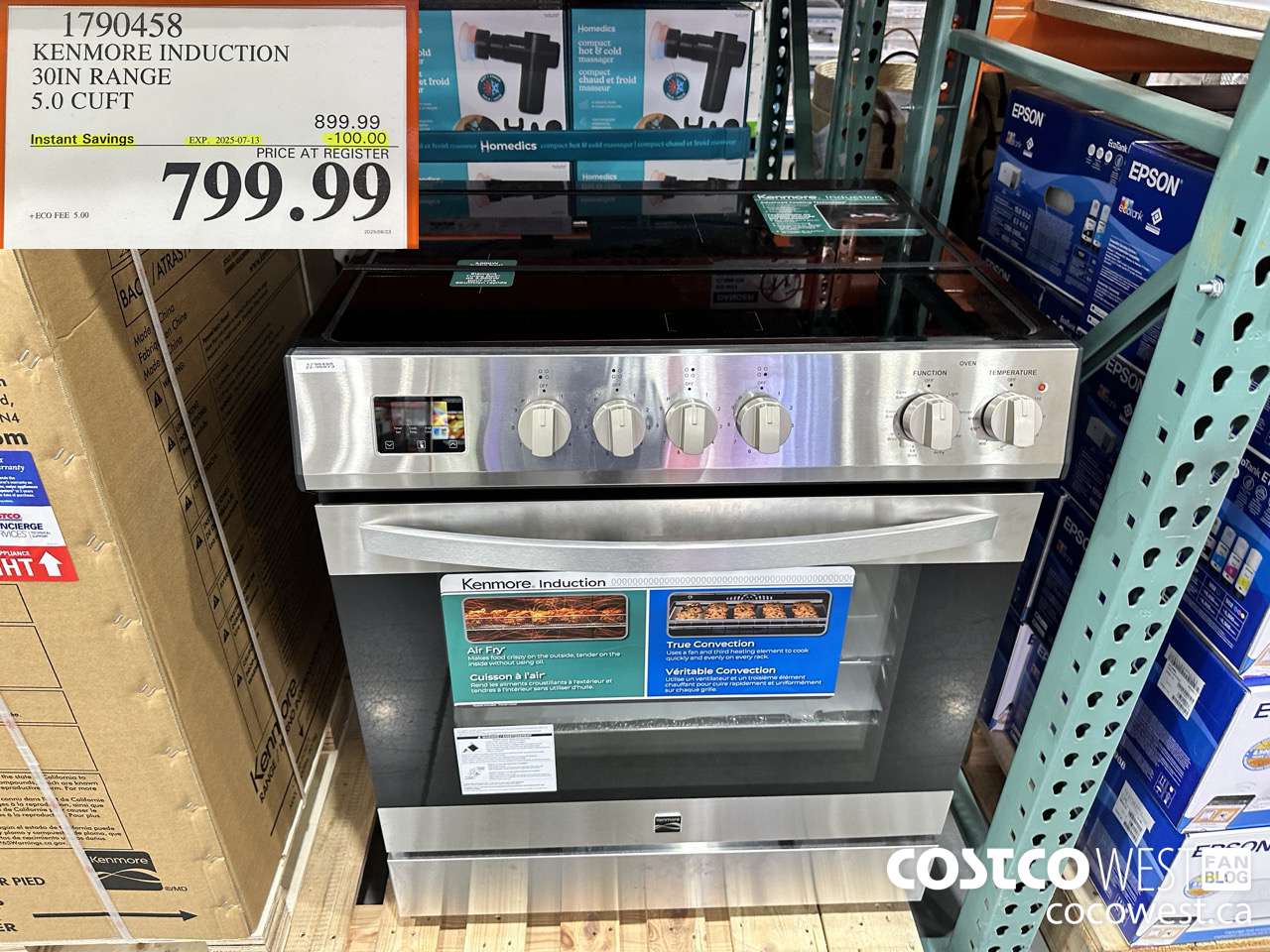 1790458 KENMORE INDUCTION 30IN RANGE 5.0 CUFT ($100.00 INSTANT SAVINGS EXPIRES ON 2025-07-13) $799.99