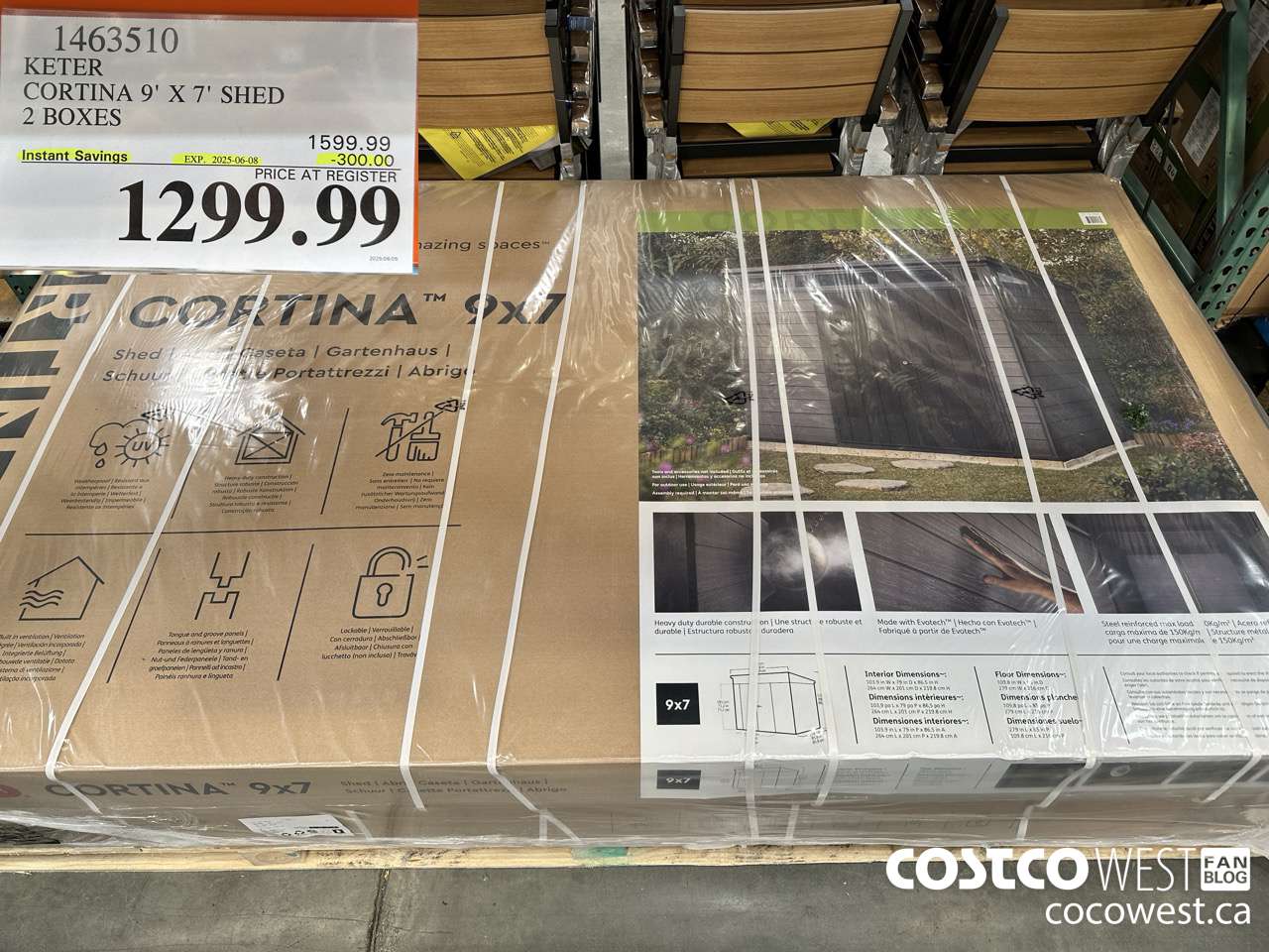 1463510 KETER CORTINA 9' X 7' SHED ($300.00 INSTANT SAVINGS EXPIRES ON 2025-06-08) $1299.99