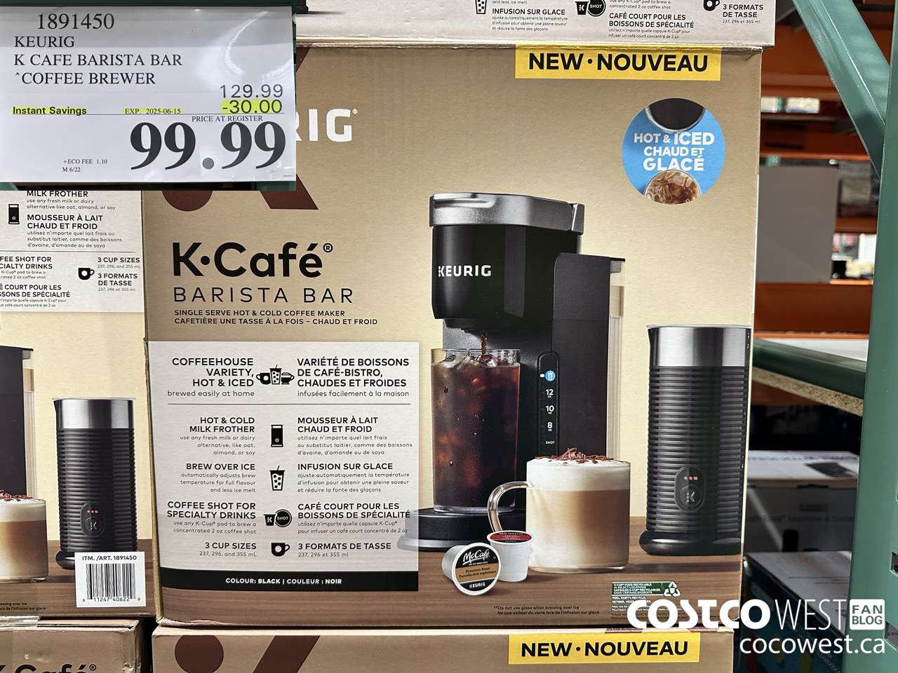 1891450 KEURIG K CAFE BARISTA BAR COFFEE BREWER ($30.00 INSTANT SAVINGS EXPIRES ON 2025-06-15) $99.99