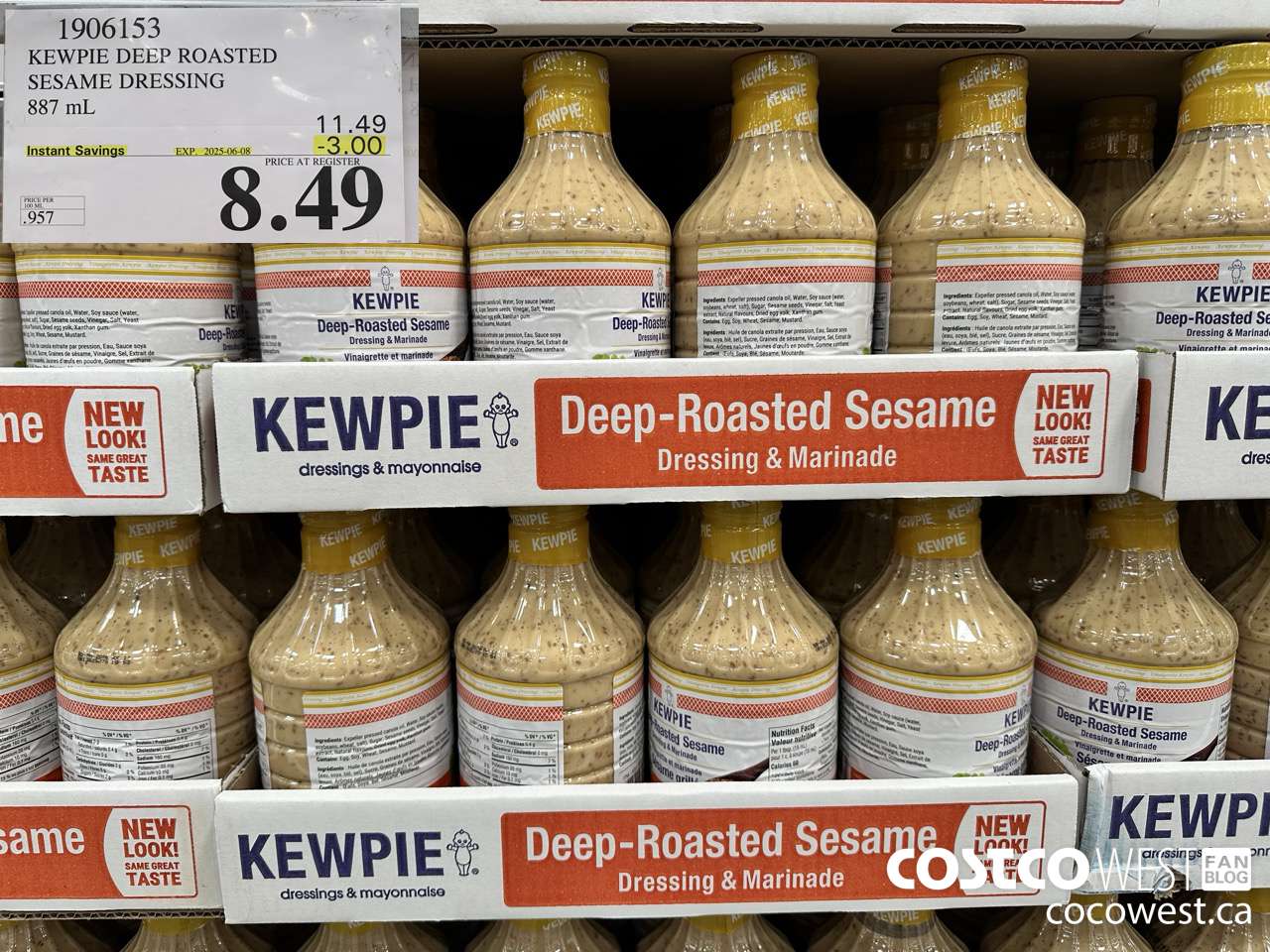 1906153 KEWPIE DEEP ROASTED SESAME DRESSING 887 mL ($3.00 INSTANT SAVINGS EXPIRES ON 2025-06-08) $8.49