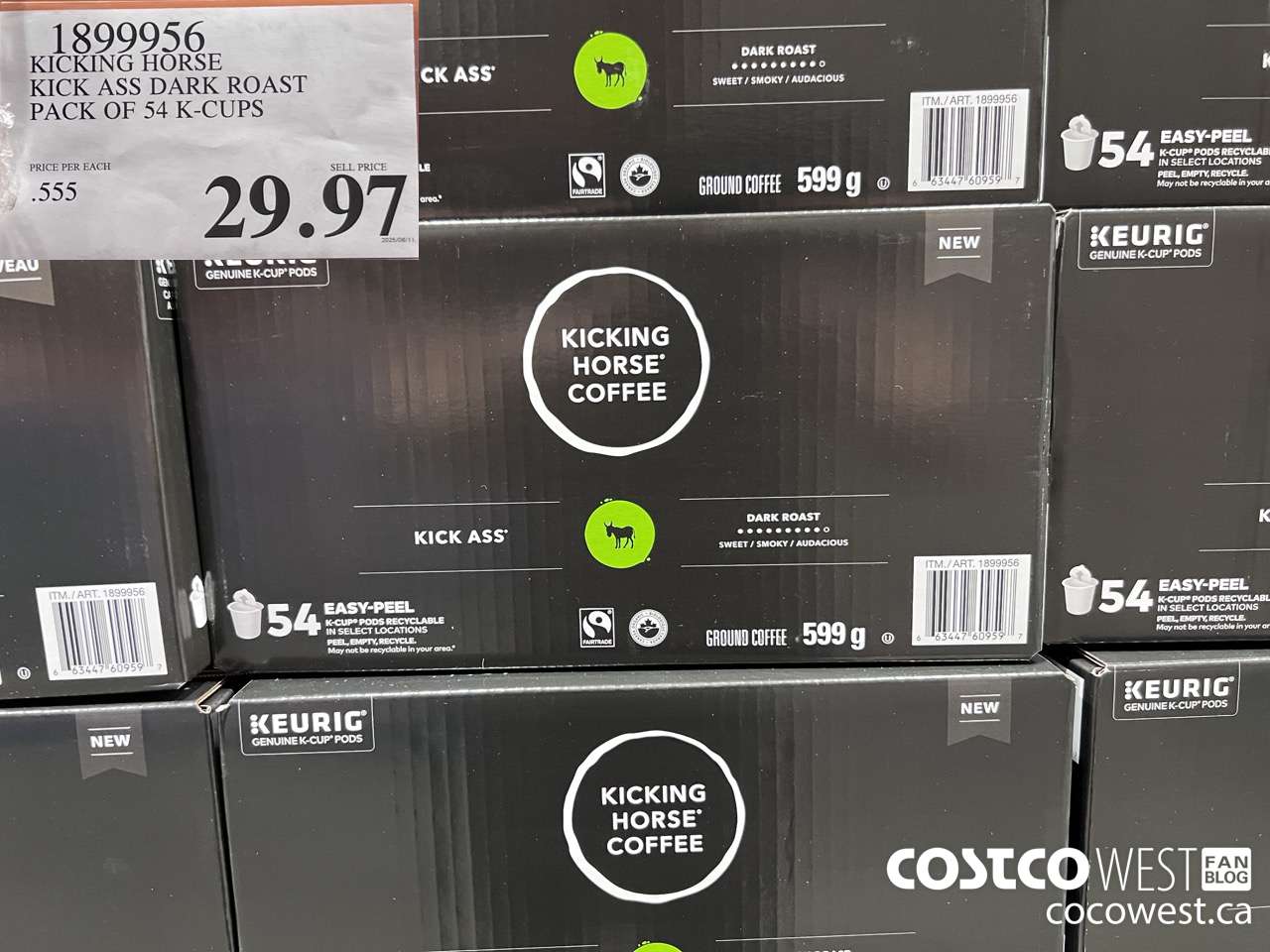 1899956 KICKING HORSE KICK ASS DARK ROAST PACK OF 54 K-CUPS $29.97