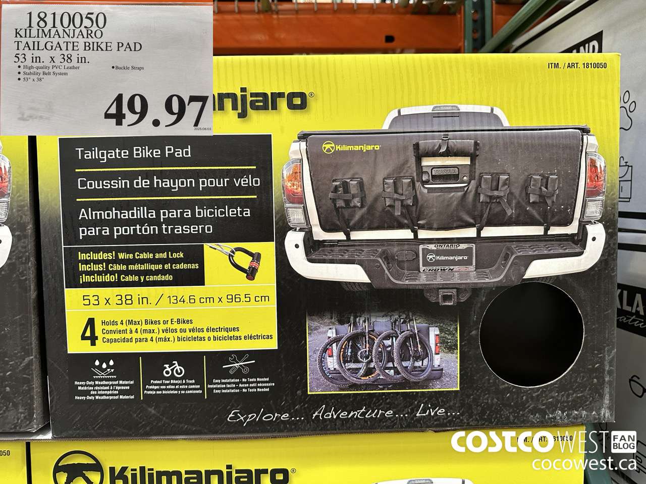 1810050 KILIMANJARO TAILGATE BIKE PAD 53IN X 38IN $49.97