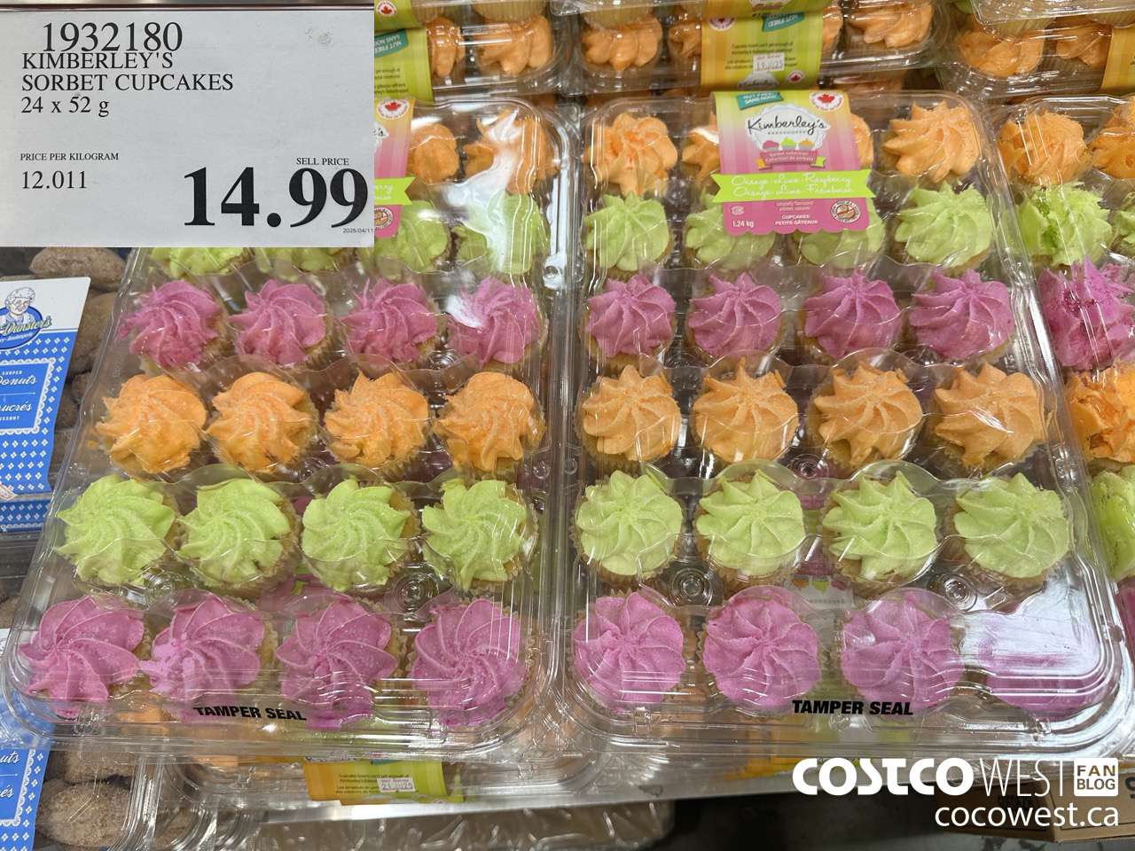 1932180 KIMBERLEY'S SORBET CUPCAKES 24 X 52G $14.99