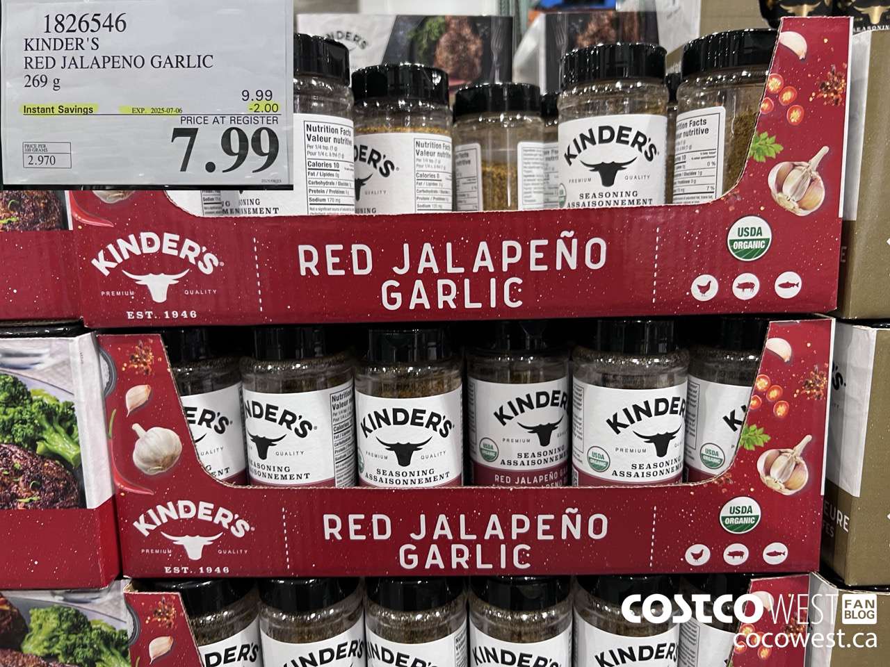 1826546 KINDER'S RED JALAPENO GARLIC 269G ($2.00 INSTANT SAVINGS EXPIRES ON 2025-07-06) $7.99