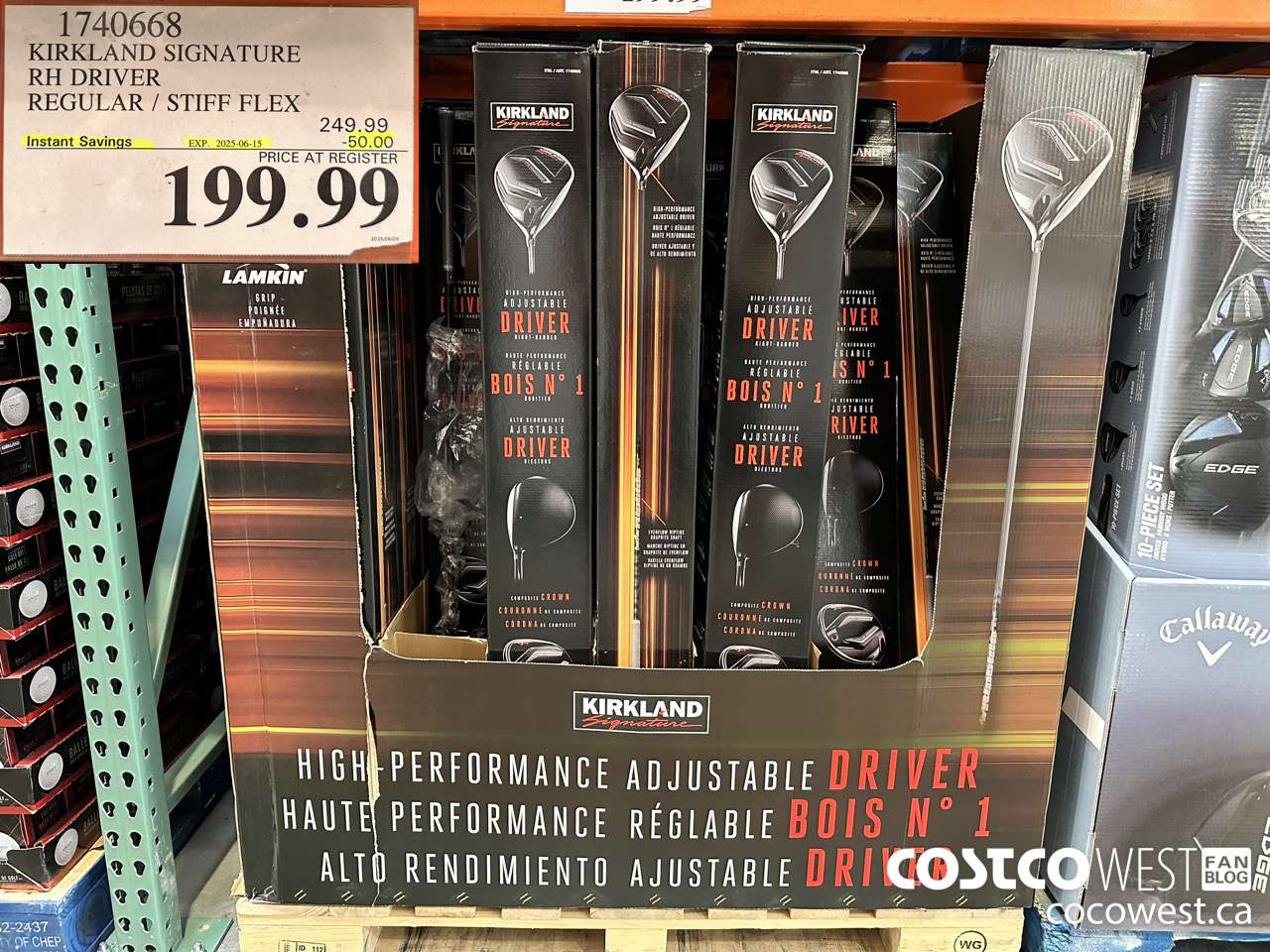 1740668 KIRKLAND SIGNATURE RH DRIVER REGULAR/STIFF FLEX ($50.00 INSTANT SAVINGS EXPIRES ON 2025-06-15) $199.99