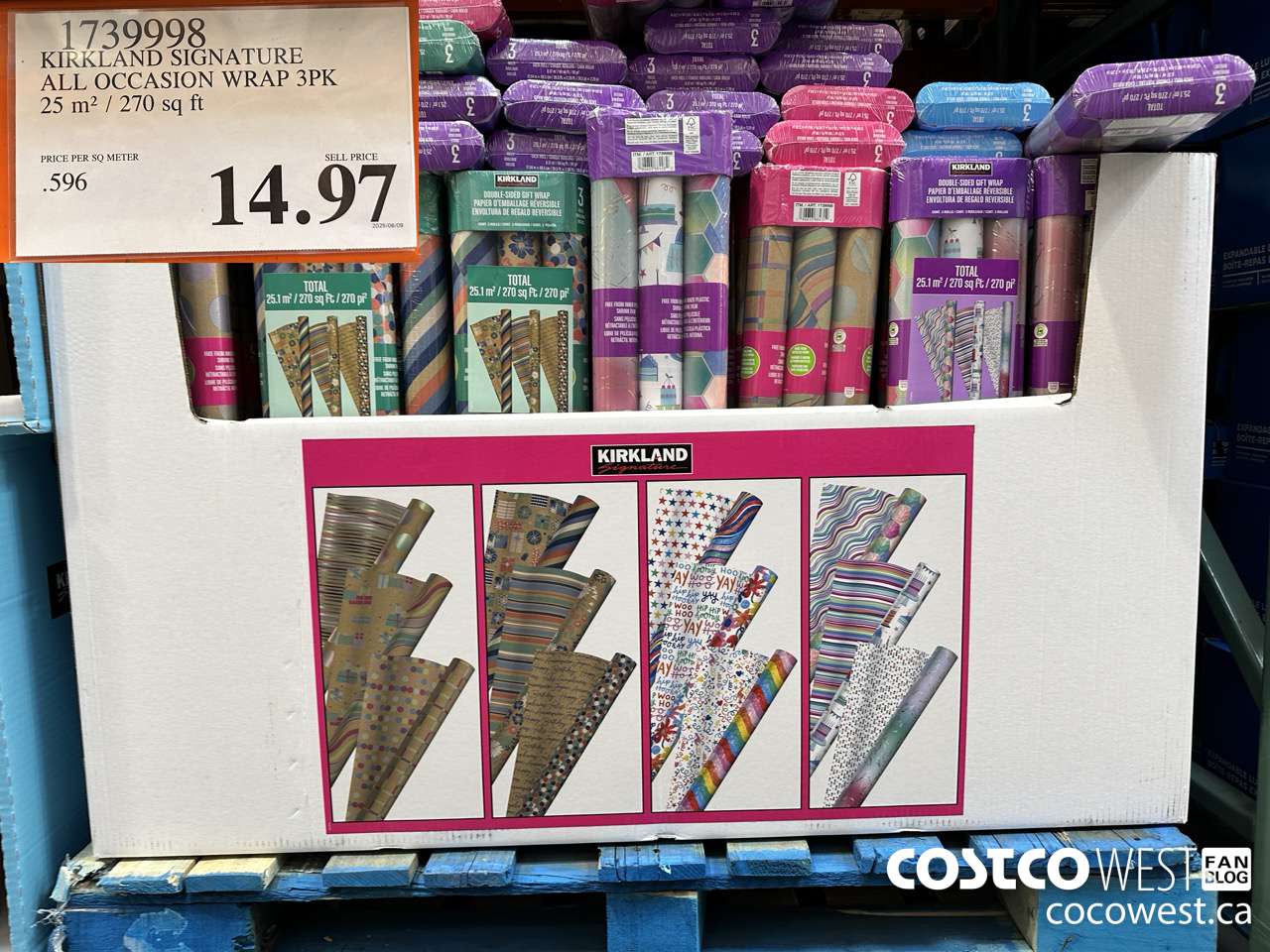 1739998 KIRKLAND SIGNATURE SPRING WRAP 3PK 25.1 m2 / 270 sq ft $14.97