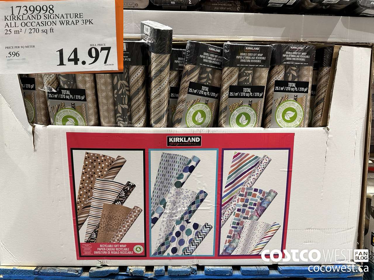 1739998 KIRKLAND SIGNATURE SPRING WRAP 3PK 25.1 m2 / 270 sq ft $14.97