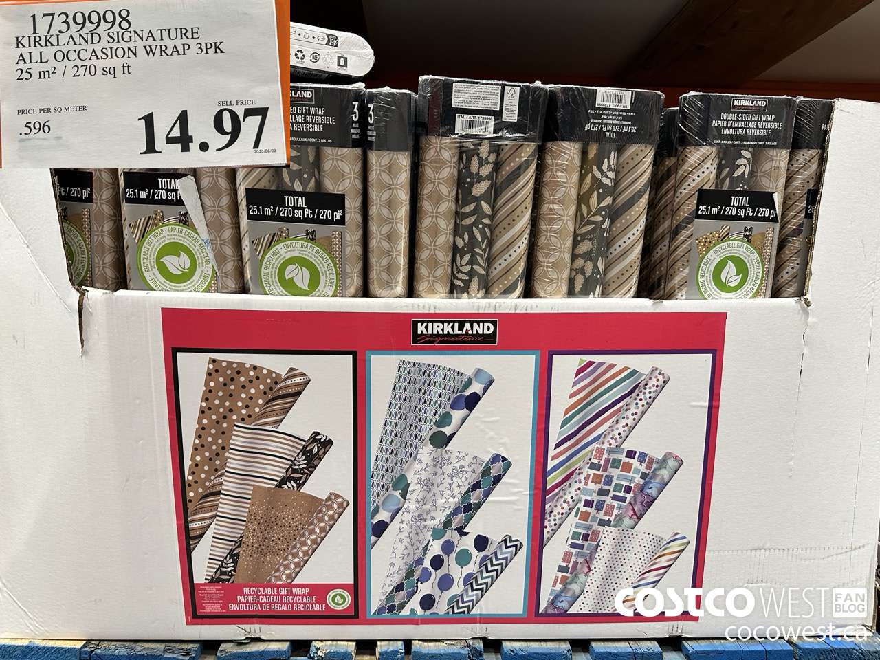 1739998 KIRKLAND SIGNATURE SPRING WRAP 3PK 25.1 m2 / 270 sq ft $14.97