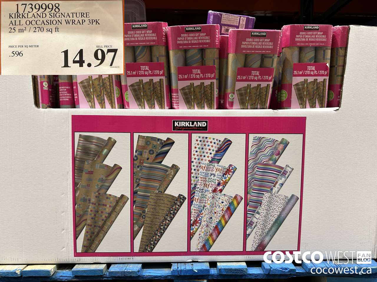 1739998 KIRKLAND SIGNATURE SPRING WRAP 3PK 25.1 m2 / 270 sq ft $14.97