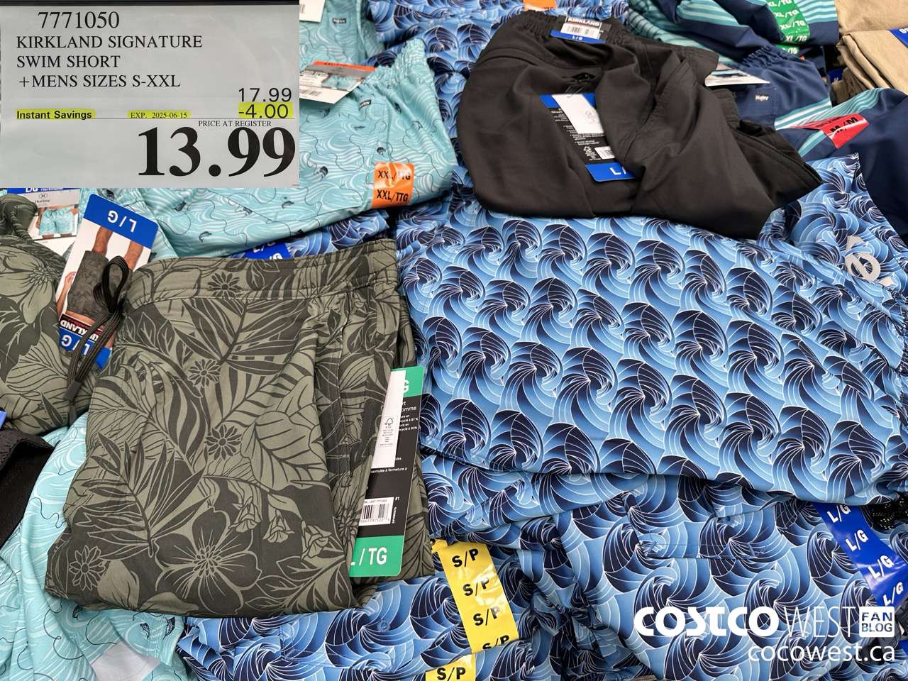 7771050 KIRKLAND SIGNATURE SWIM SHORT MENS SIZES S-XXL  ($4.00 INSTANT SAVINGS EXPIRES ON 2025-06-15) $13.99