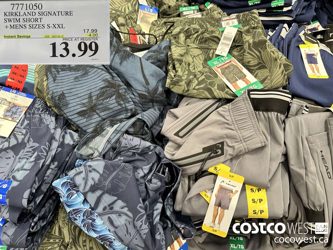 7771050 KIRKLAND SIGNATURE SWIM SHORT MENS SIZES S-XXL  ($4.00 INSTANT SAVINGS EXPIRES ON 2025-06-15) $13.99