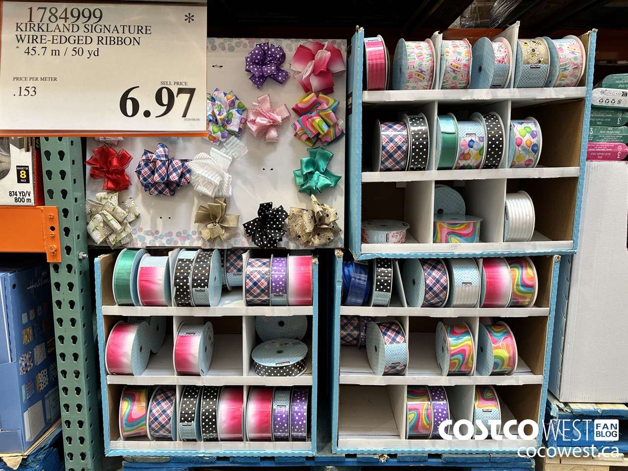 1784999 KIRKLAND SIGNATURE WIRE-EDGED RIBBON 45.7M / 50 YD $6.97