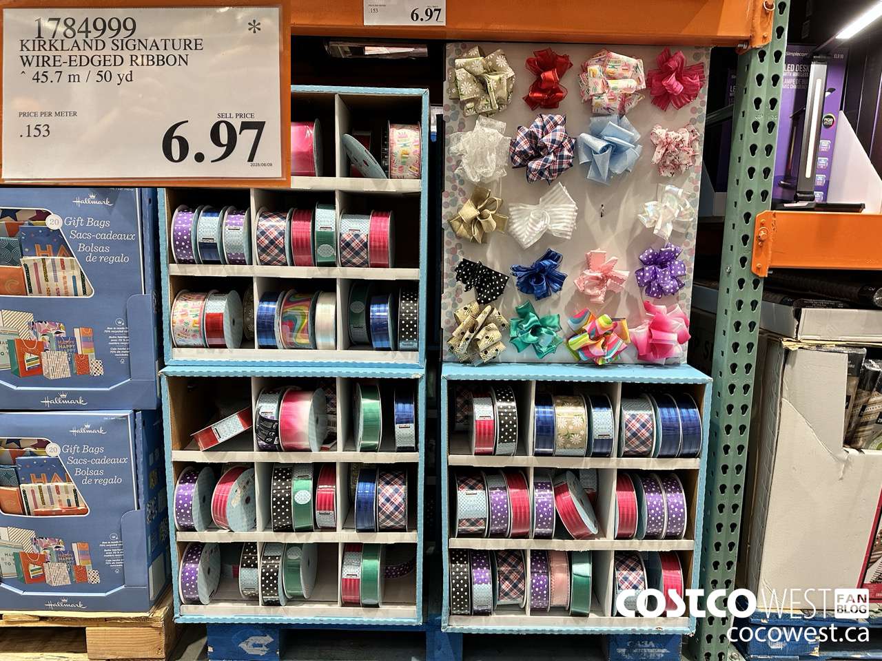 1784999 KIRKLAND SIGNATURE WIRE-EDGED RIBBON 45.7M / 50 YD $6.97