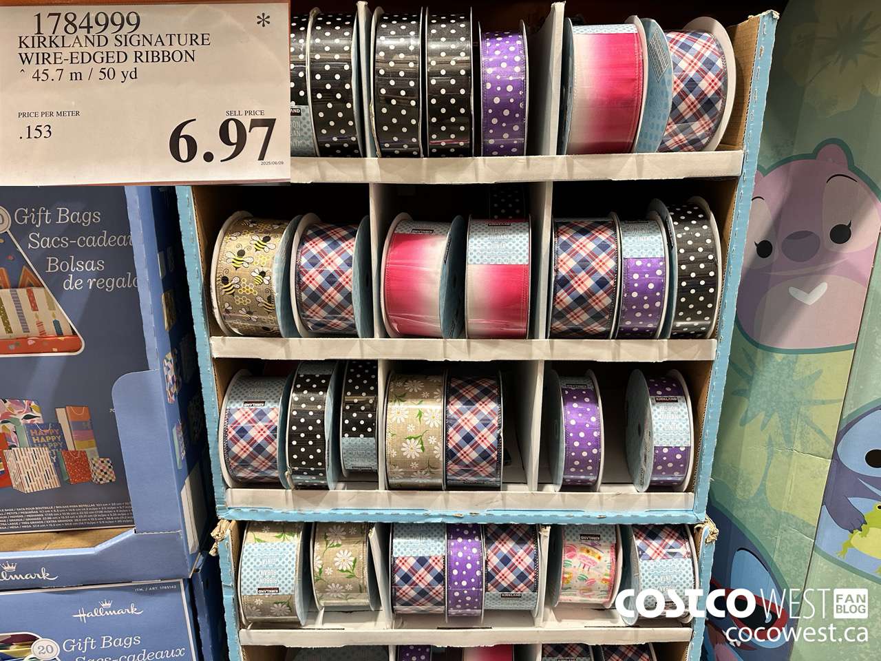 1784999 KIRKLAND SIGNATURE WIRE-EDGED RIBBON 45.7M / 50 YD $6.97