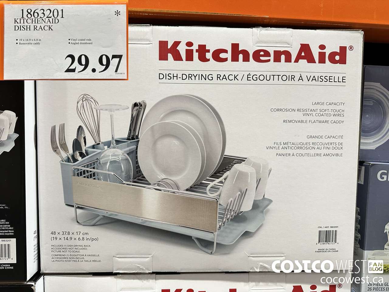 1863201 KITCHENAID DISH RACK $29.97