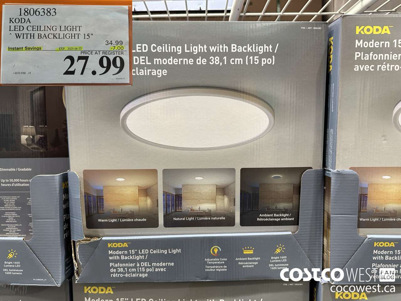 1806383 KODA LED CEILING LIGHT WITH BACKLIGHT 15