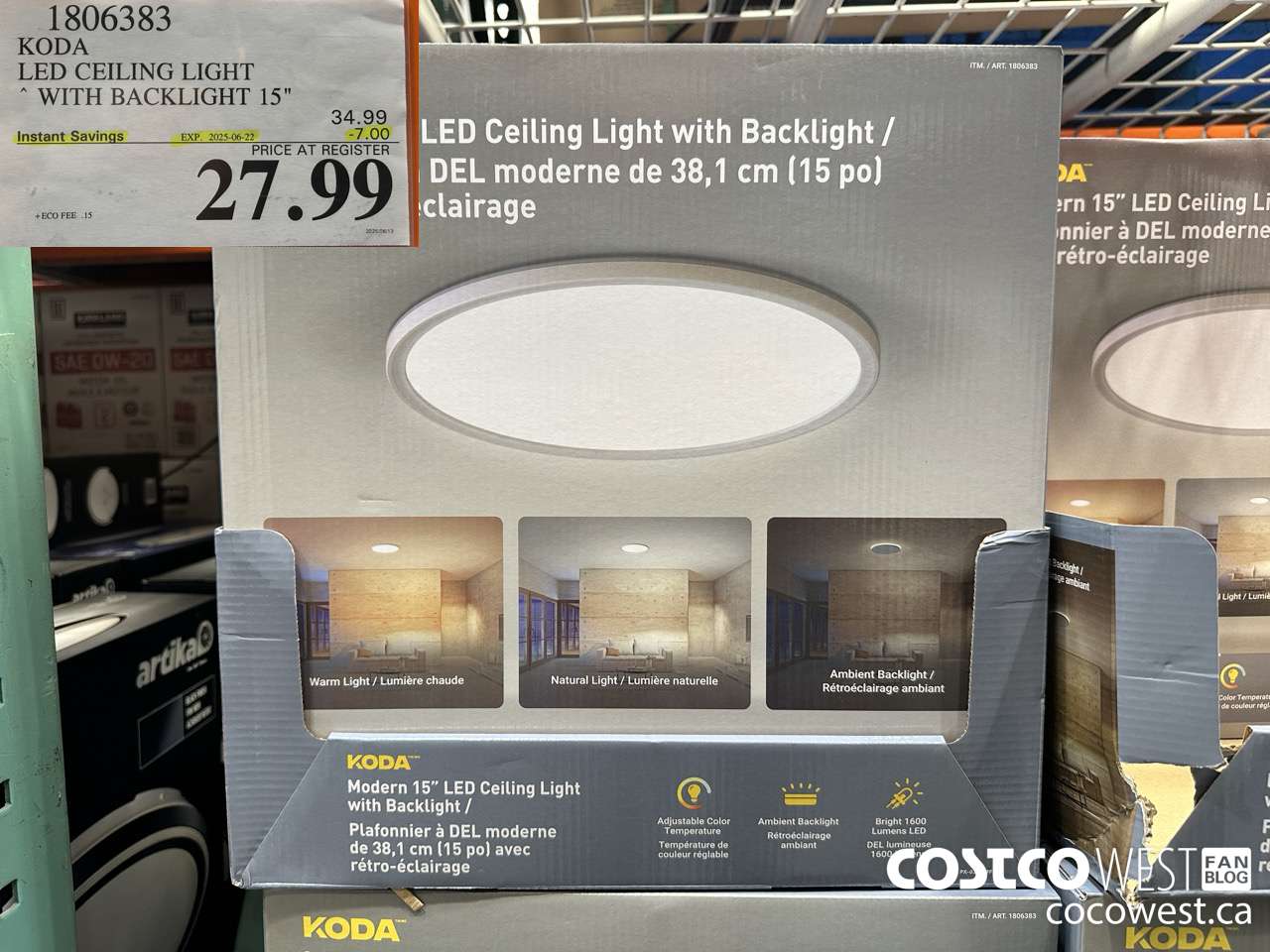 1806383 KODA LED CEILING LIGHT WITH BACKLIGHT 15