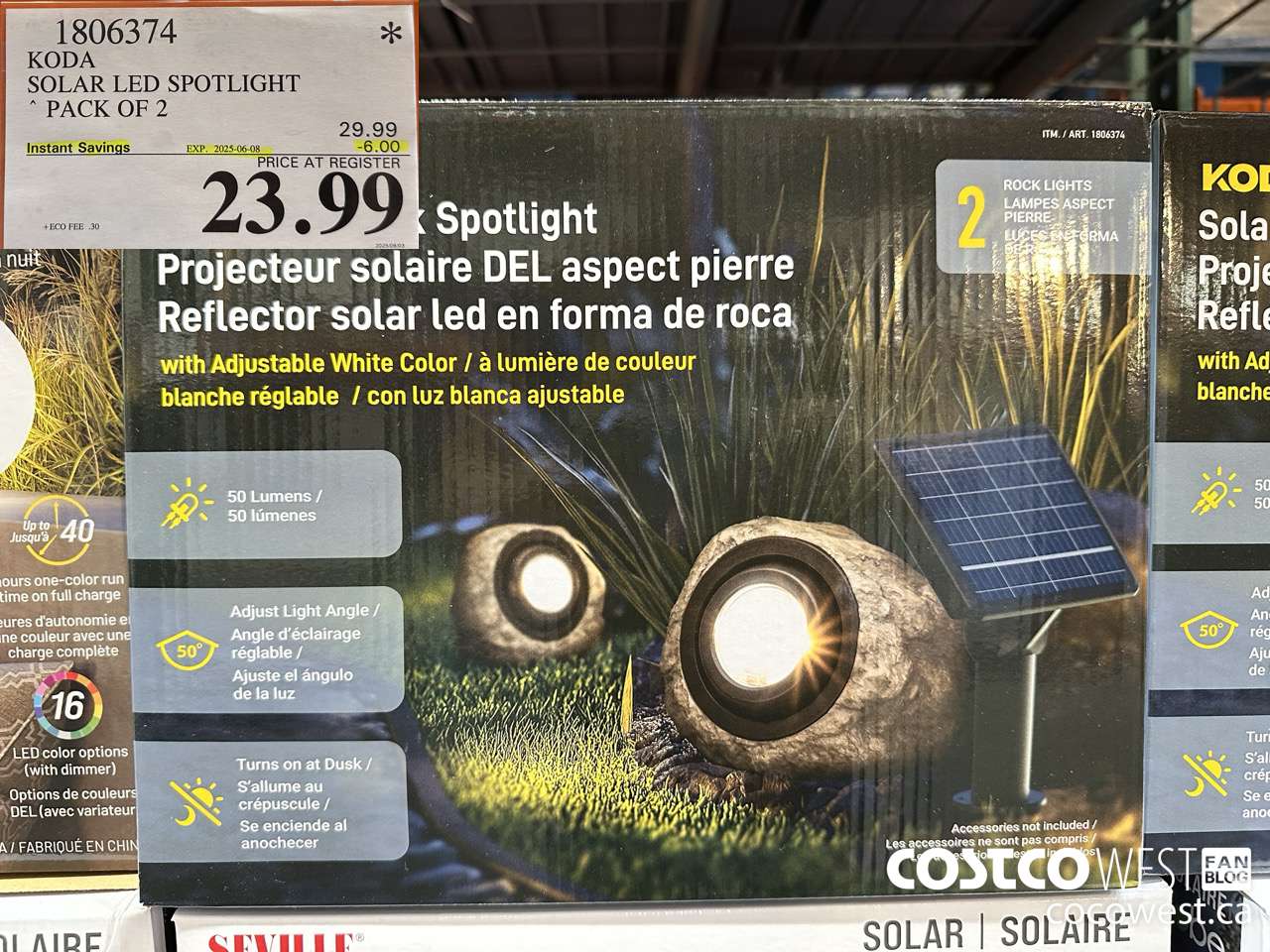 1806374 KODA SOLAR LED SPOTLIGHT PACK OF 2 ($6.00 INSTANT SAVINGS EXPIRES ON 2025-06-08) $23.99