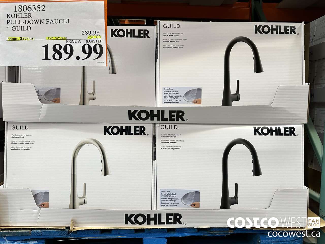 1806352 KOHLER PULL-DOWN FAUCET GUILD ($50.00 INSTANT SAVINGS EXPIRES ON 2025-06-08) $189.99