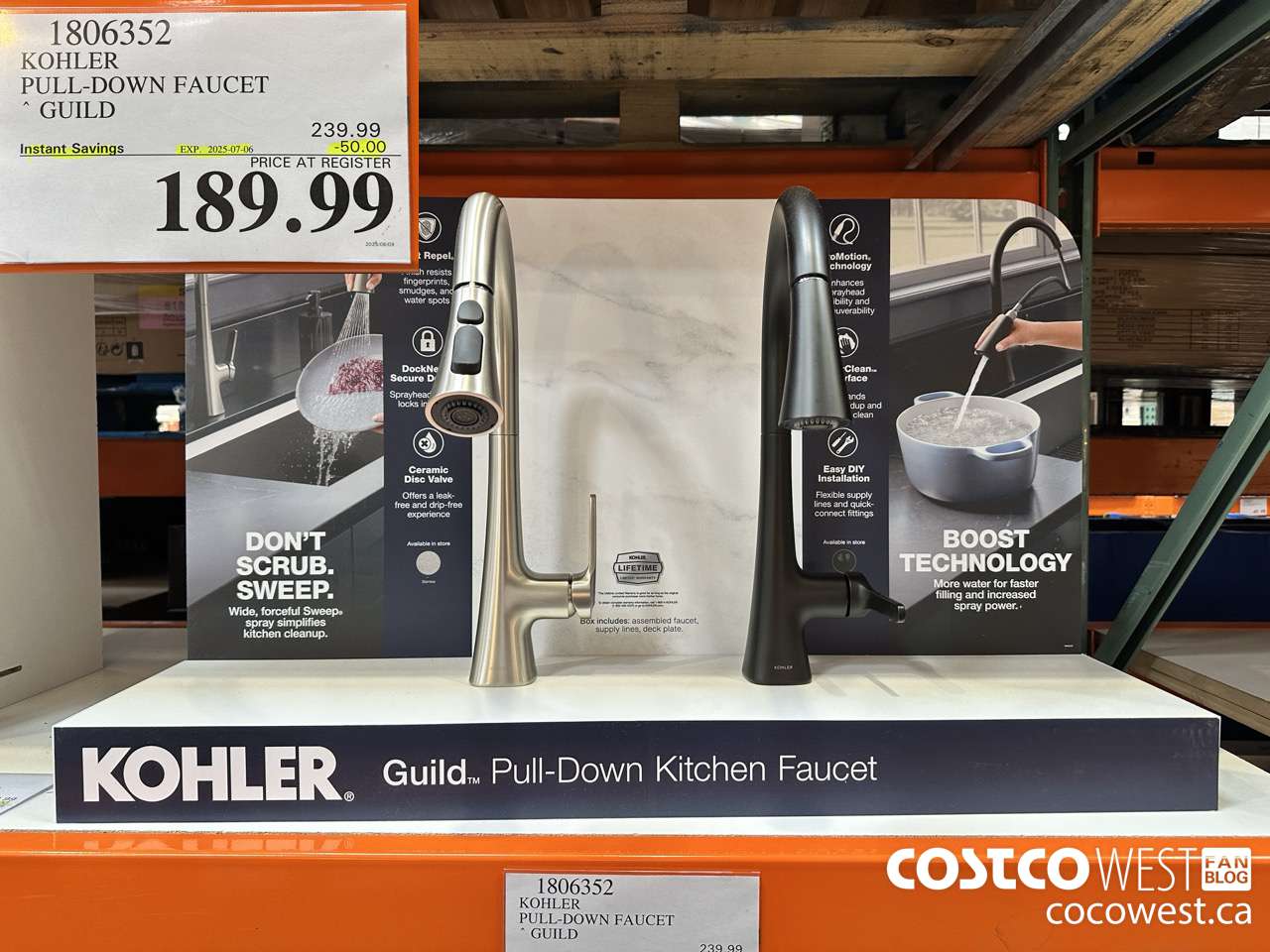 1806352 KOHLER PULL-DOWN FAUCET GUILD ($50.00 INSTANT SAVINGS EXPIRES ON 2025-07-06) $189.99
