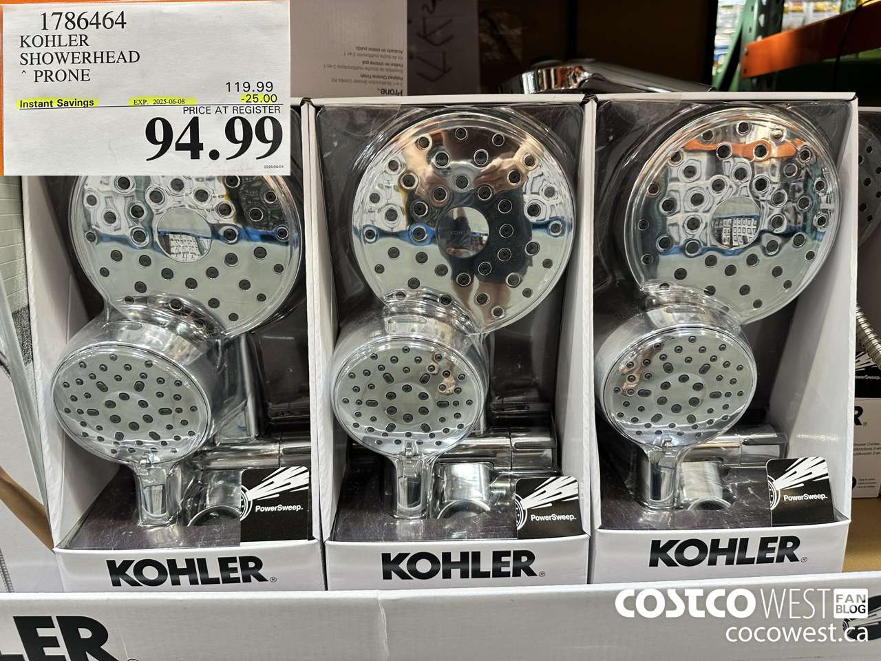 1786464 KOHLER SHOWERHEAD PRONE ($25.00 INSTANT SAVINGS EXPIRES ON 2025-06-08) $94.99
