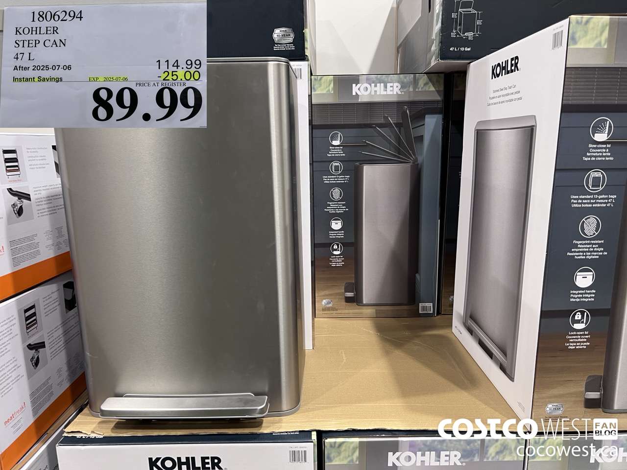 1806294 KOHLER STEP CAN 47L ($25.00 INSTANT SAVINGS EXPIRES ON 2025-07-06) $89.99