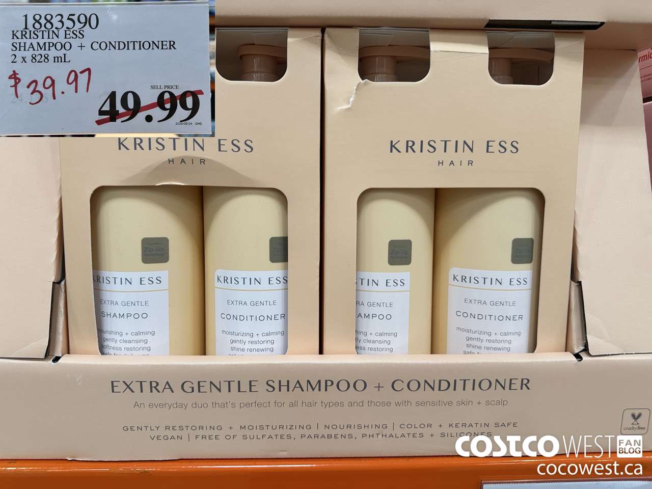 1883590 KRISTIN ESS SHAMPOO + CONDITIONER 2 X 828ML $39.97