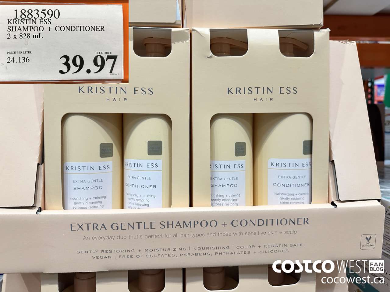 1883590 KRISTIN ESS SHAMPOO + CONDITIONER 2 X 828ML $39.97