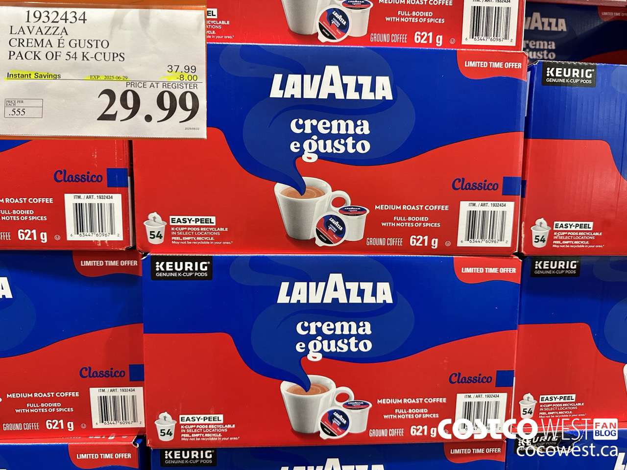 1932434 LAVAZZA CREMA E GUSTO PACK OF 54 K-CUPS ($8.00 INSTANT SAVINGS EXPIRES ON 2025-06-29) $29.99