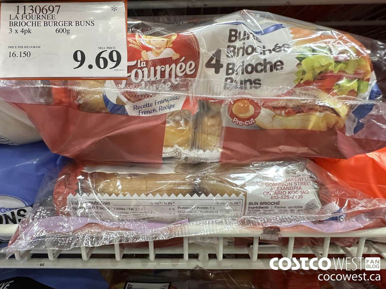 1130697 LA FOURNEE BRIOCHE BURGER BUNS 3 X 4PK 600G $9.69