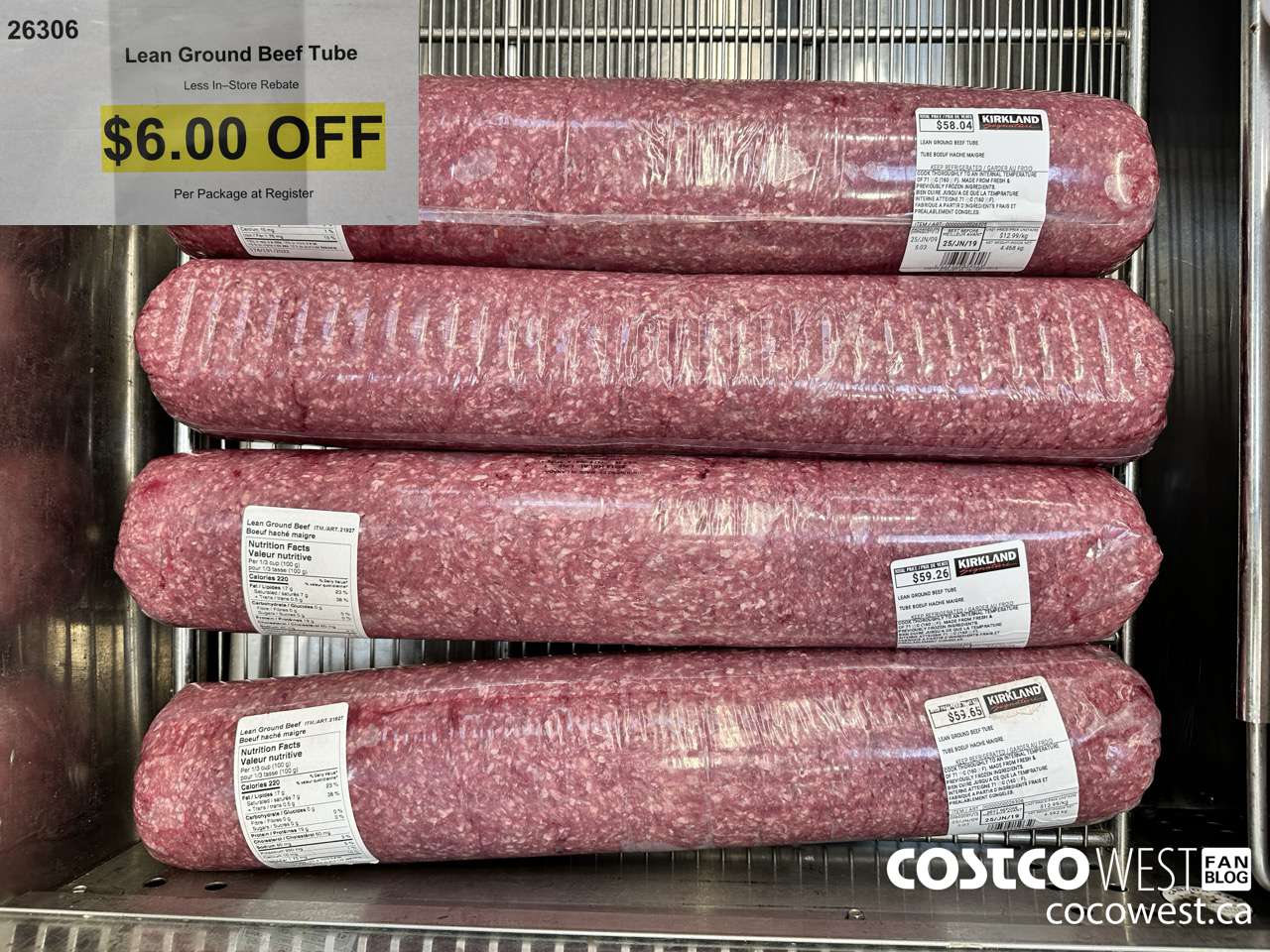 26306 LEAN GROUND BEEF TUBE ($6.00 INSTANT SAVINGS)