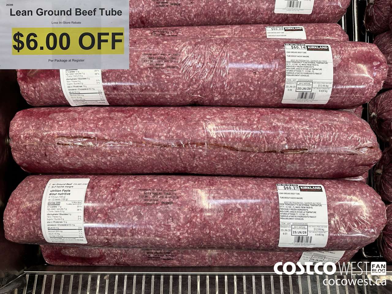 26306 LEAN GROUND BEEF TUBE ($6.00 INSTANT SAVINGS)