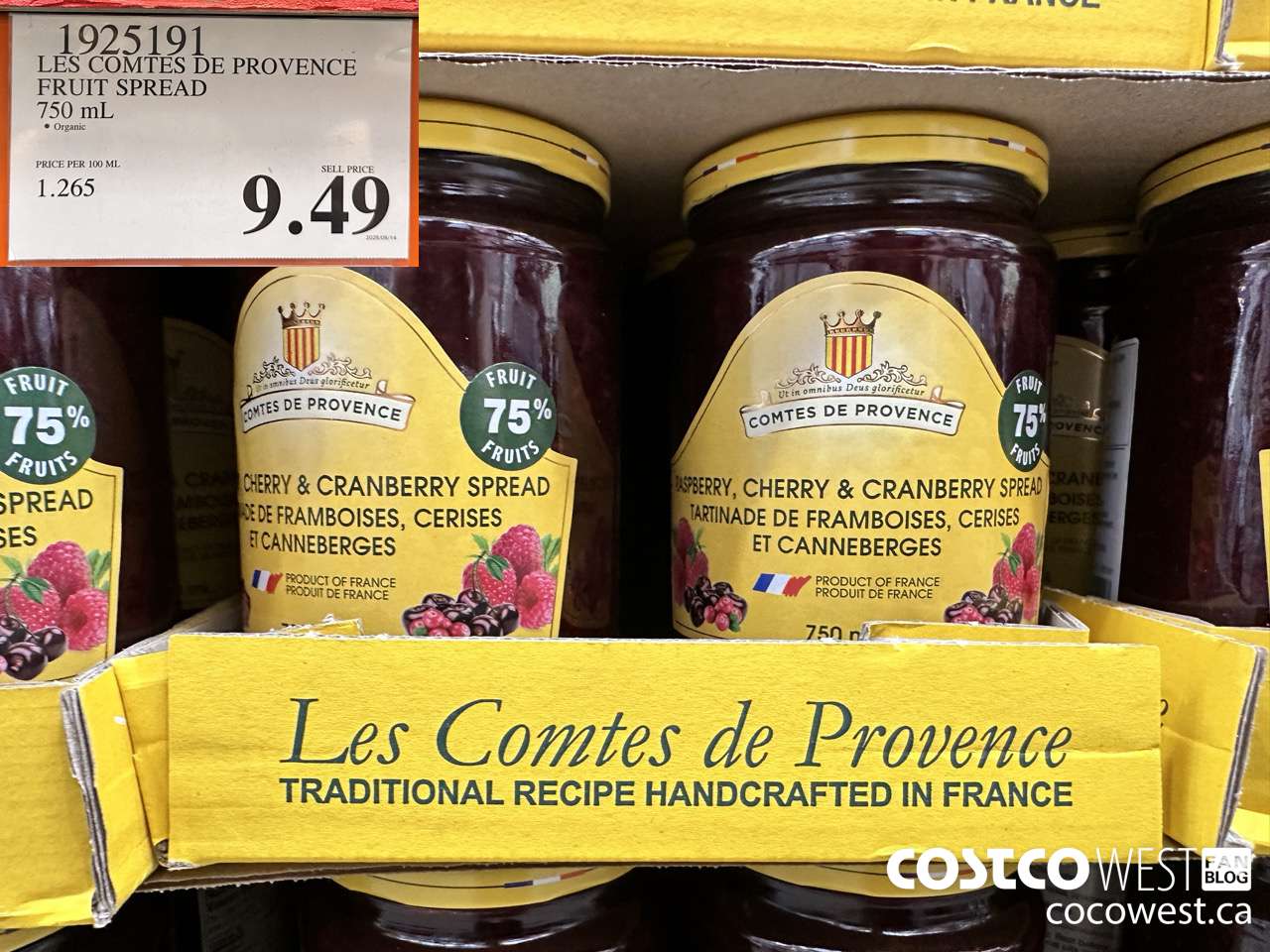 1925191 LES COMTES DE PROVENCE FRUIT SPREAD 750M $9.49