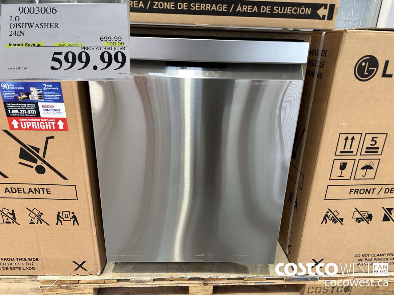 9003006 LG DISHWASHER 24IN ($100.00 INSTANT SAVINGS EXPIRES ON 2025-07-16) $599.99