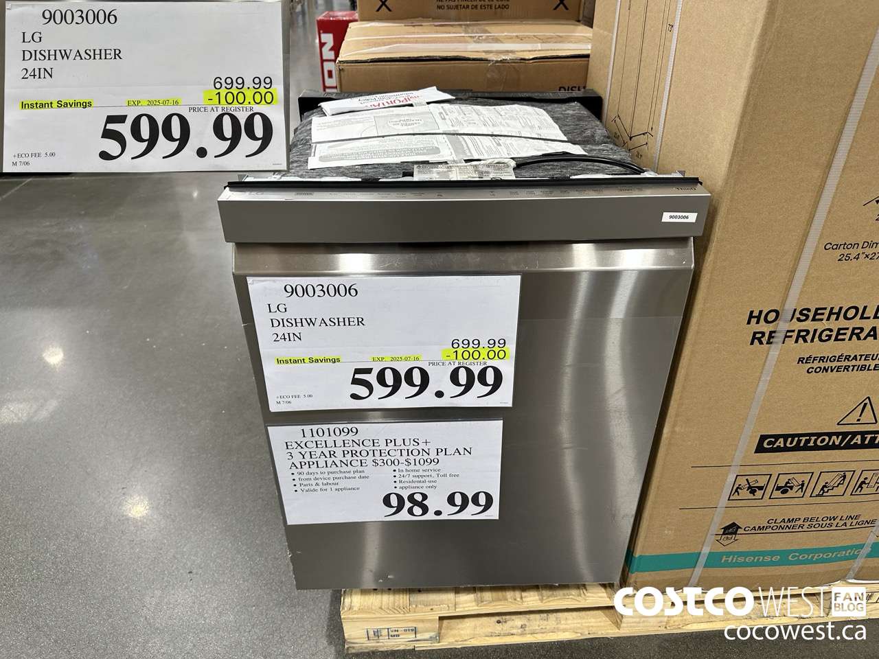 9003006 LG DISHWASHER 24IN ($100.00 INSTANT SAVINGS EXPIRES ON 2025-07-16) $599.99