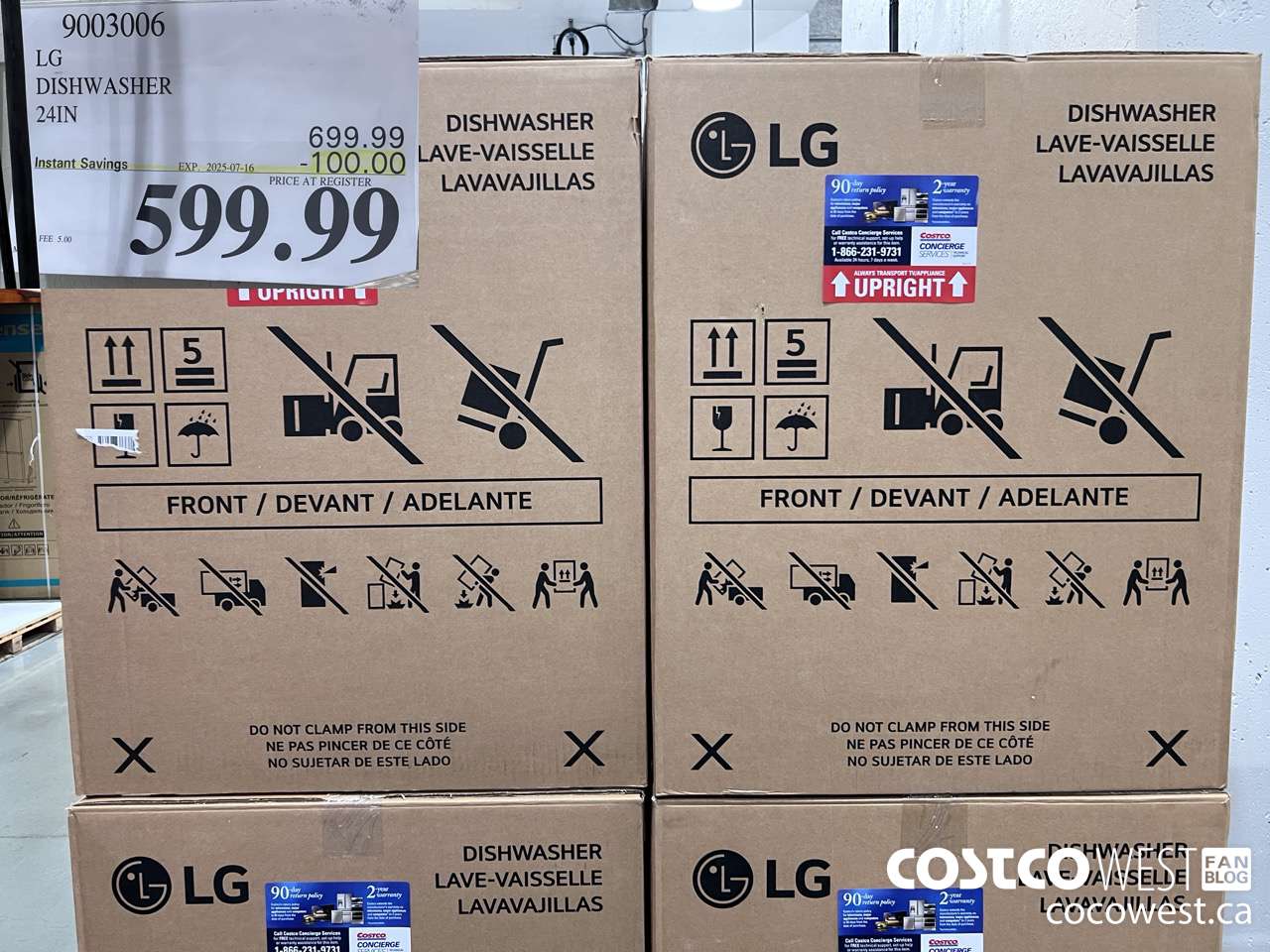 9003006 LG DISHWASHER 24IN ($100.00 INSTANT SAVINGS EXPIRES ON 2025-07-16) $599.99
