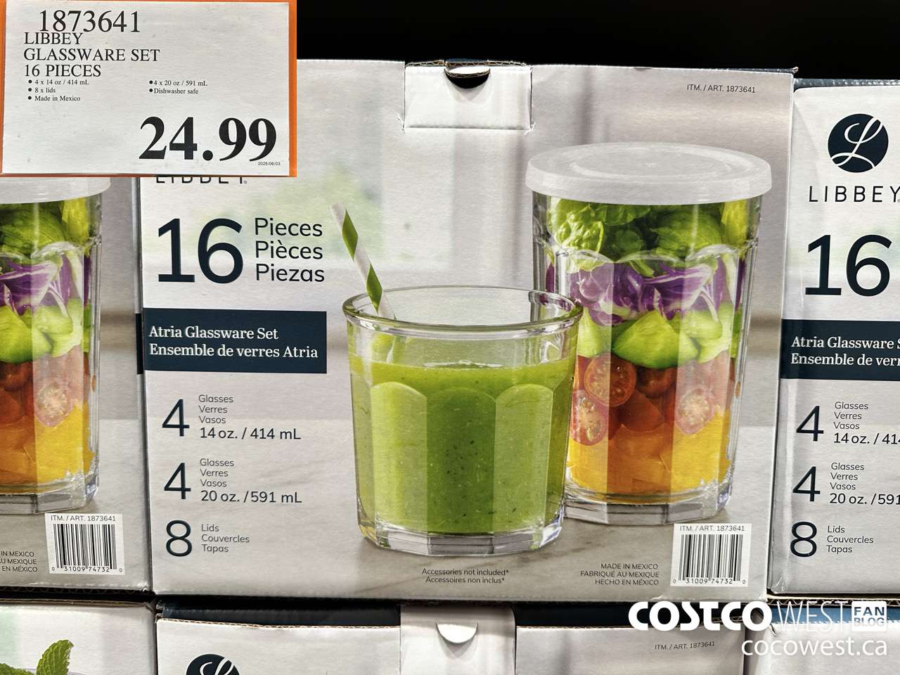 1873641 LIBBEY GLASSWARE SET 16 PIECES $24.99