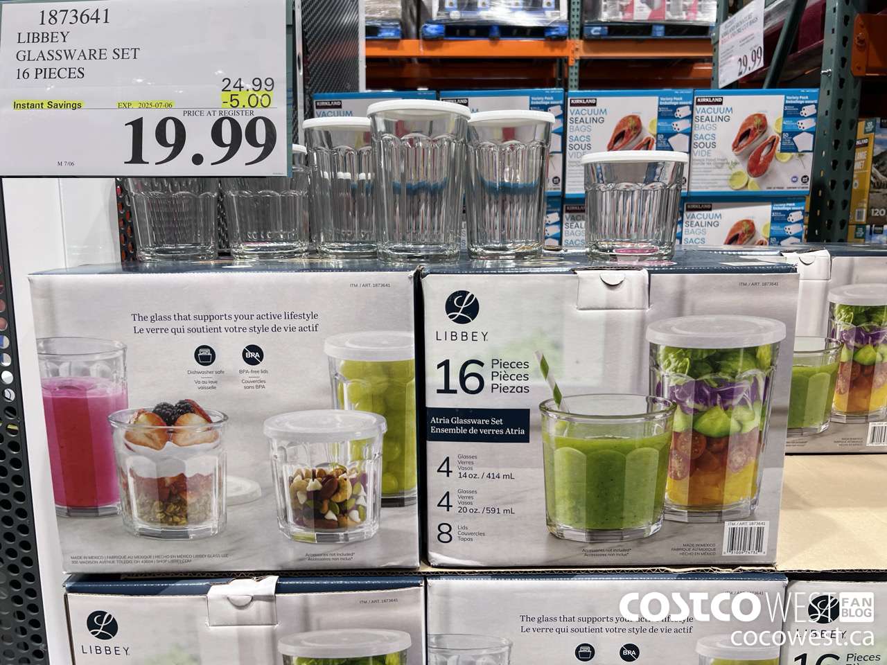 1873641 LIBBEY GLASSWARE SET 16 PIECES ($5.00 INSTANT SAVINGS EXPIRES ON 2025-07-06) $19.99