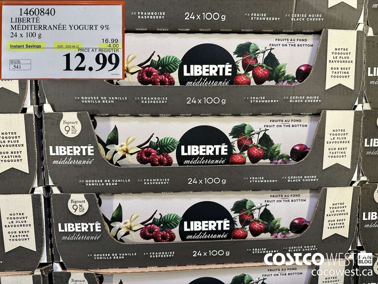 1460840 LIBERTE MEDITERRANEE YOGURT 9% 24 x 100 g ($4.00 INSTANT SAVINGS EXPIRES ON 2025-06-12) $12.99