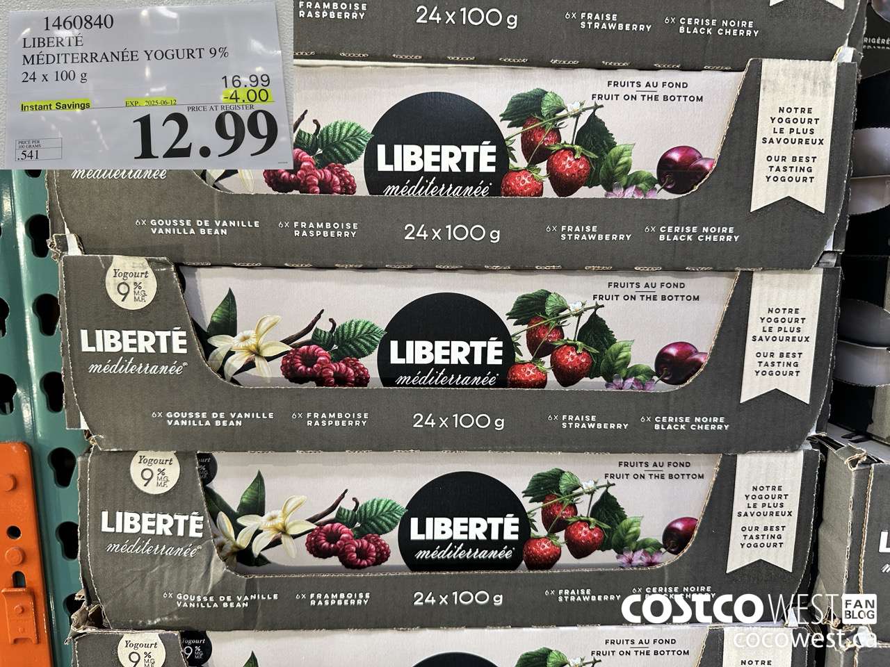 1460840 LIBERTE MEDITERRANEE YOGURT 9% 24 x 100 g ($4.00 INSTANT SAVINGS EXPIRES ON 2025-06-12) $12.99